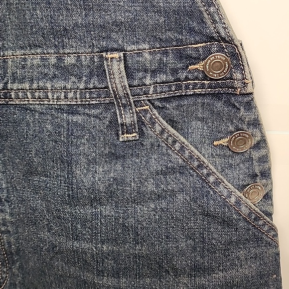 Cotton On Logan Blue Denim Overall Dress w/Front Slit Sz 12US Country Minimalist - Picture 5 of 13